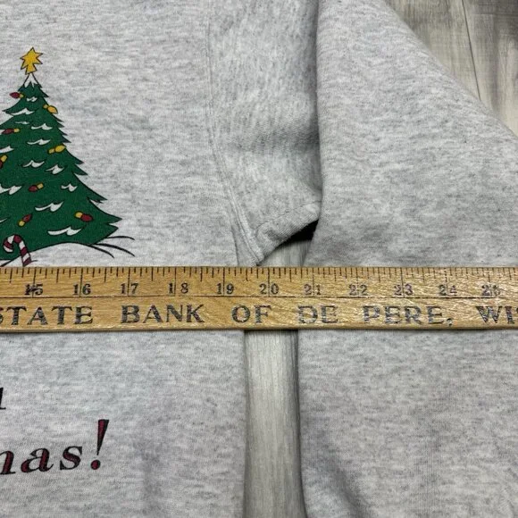 ✅VTG Mickey Minnie Mouse Pluto Goofy Donald Daffy Christmas Sweatshirt M *STAIN - Picture 8 of 13